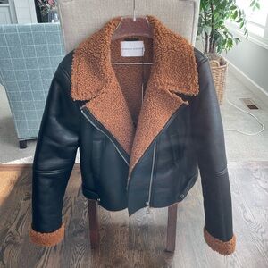 Rebecca Minkoff faux shearling moto jacket
